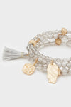 NALÌ | Set bracciali elastici perle oro/grigio
