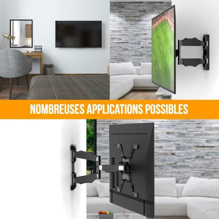Supporto a parete girevole NANOOK per TV da 40-65 pollici - Inclinabile - Supporto a parete per TV LCD, LED, QLED e OLED