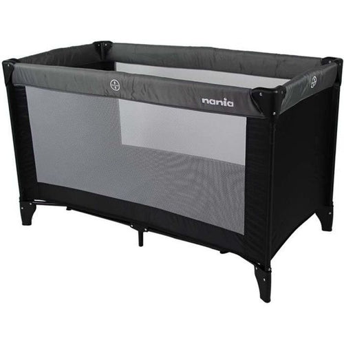 NANIA Lettino da viaggio SODA -Dalla nascita fino a 15kg + Borsa di trasporto - Nero/grigio