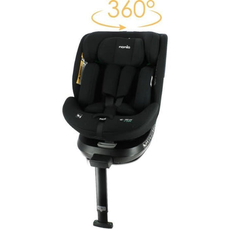 Seggiolino auto Isofix NANIA SPIRIT 40-150 cm R129 - da 0 a 10 anni - Fronte strada 40-105 cm - Poggiatesta regolabile - Reclinabile - Girevole - Nero
