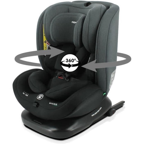 Seggiolino auto Isofix NANIA DUNE 40-150 cm R129  da 0 a 10 anni  Fronte strada 40-105 cm  Poggiatesta regolabile  Reclinabile  Girevole