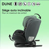 Seggiolino auto Isofix NANIA DUNE 40-150 cm R129  da 0 a 10 anni  Fronte strada 40-105 cm  Poggiatesta regolabile  Reclinabile  Girevole