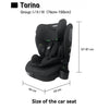 Seggiolino auto con cintura - NANIA - TORINO - Gruppo 1/2/3 - I-size - Con riduttore - Nero
