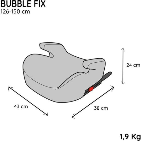 Seggiolino auto rialzato - NANIA - Bubblefix - Gruppo 3 - Isofix - I-Size - 126-150 cm - Nero