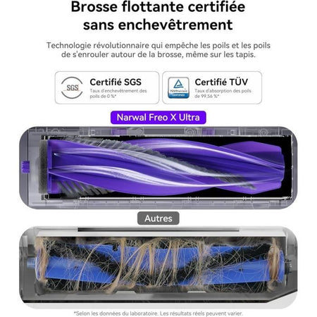 Aspirapolvere robot NARWAL Freo X Ultra con stazione di ricarica All-in-One - Pulizia intelligente - Potenza 8200 PA