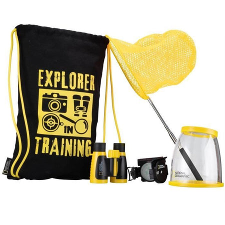 Kit scoperta outdoor - NATIONAL GEOGRAPHIC - binocolo 3x30, lente d'ingrandimento 2x/5x, bussola