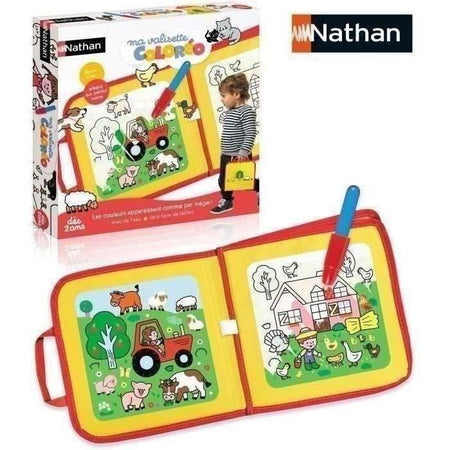 Gioco creativo - NATHAN - MY COLOREO SUITCASE - Colorazione magica all'acqua - Portatile, antimacchia - Pennarello ad acqua