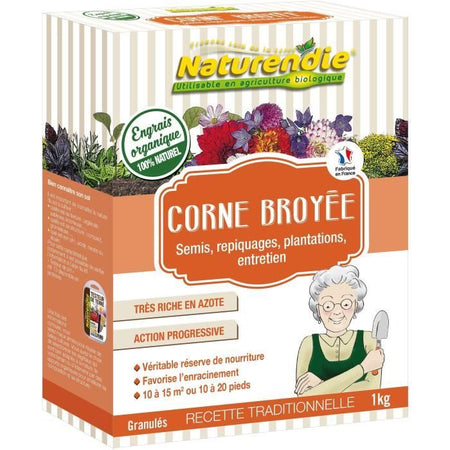 Concime per corno schiacciato - NATURENDIE - Granuli - Per 10 a 15 m o 10 a 20 piedi - 1 kg