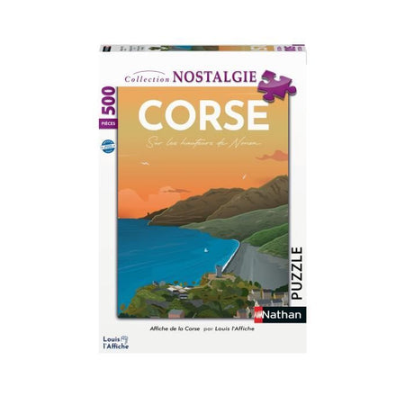 Nathan-Puzzle 500 pezzi-Poster della Corsica/Louis l'Affiche-Des 10 ans-Puzzle di alta qualità-Collezione Nostalgia-87826
