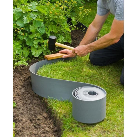 Bordo giardino NATURE - Polietilene - Spessore 3 mm - Grigio - H7,5 cm x 10 m