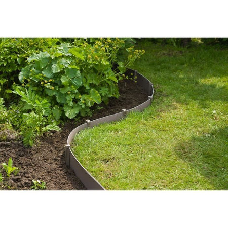 NATURE Bordo da giardino in polipropilene - Spessore 3 mm - H 15 cm x 10 m - Talpa beige