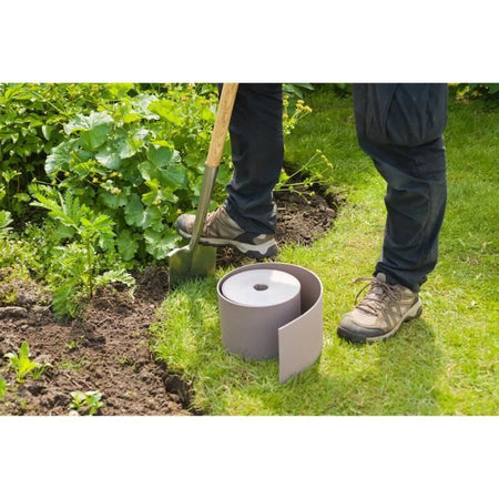 NATURE Bordo da giardino in polipropilene - Spessore 3 mm - H 15 cm x 10 m - Talpa beige