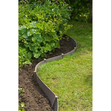 NATURE Bordo da giardino in polipropilene - Spessore 3 mm - H 15 cm x 10 m - Talpa beige