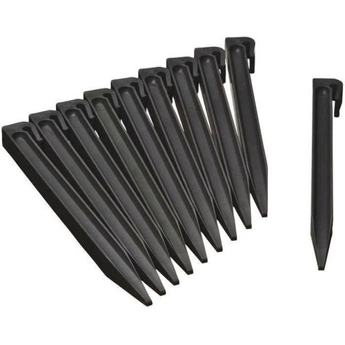 NATURE Sacchetto di 10 ancore per bordi da giardino in polipropilene - H 26,7 x 1,9 x 1,8 cm - Nero