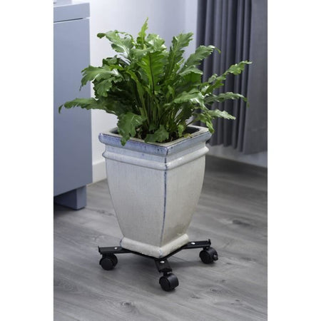 Mensola a rullo NATURE per piante allungabili - Metallo nero - H6 x 34/51 x 34/51 cm