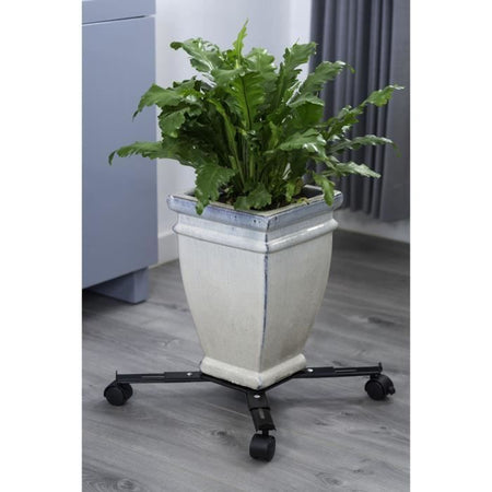 Mensola a rullo NATURE per piante allungabili - Metallo nero - H6 x 34/51 x 34/51 cm