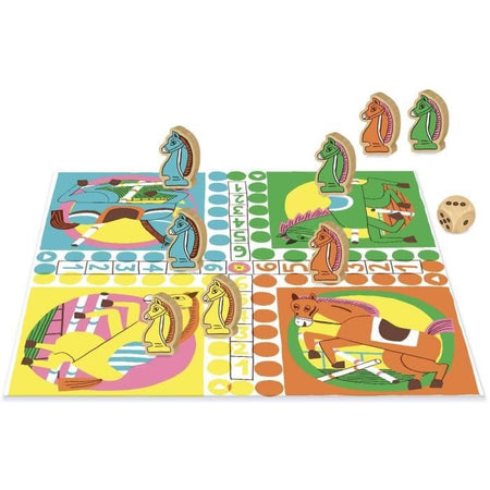 Gioco da tavolo - NATHAN - Gioco dei cavallini - Grande classico, illustrazioni originali