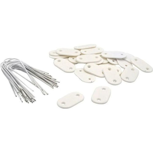 NATURE Set di 26 chiusure a rete - Schermi e canali in plastica - Bianco - (Tirante + filo plastificato da 14 cm)
