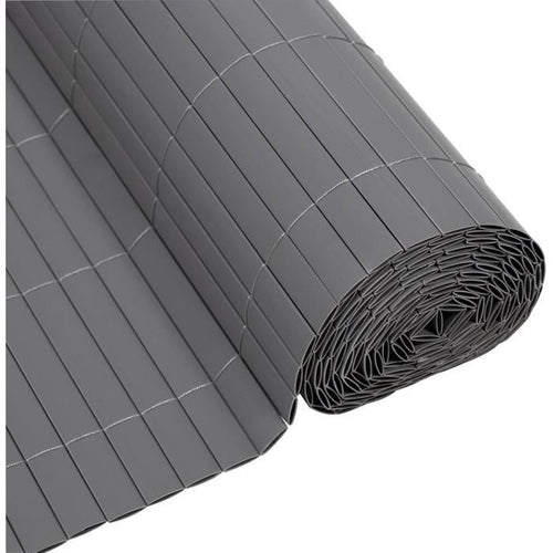 Biombo de caa de PVC de doble cara - NATURE - 1 x 3 m - 1600 g/m - Opaco 4/5 - Anti-UV - Gris claro