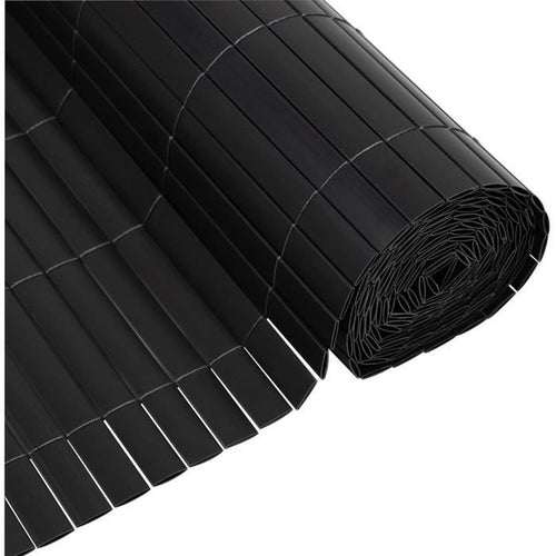 Pantalla de caa de PVC de doble cara - NATURE - 1 x 3 m - 1600 g/m - Opaca 4/5 - Anti-UV - Antracita