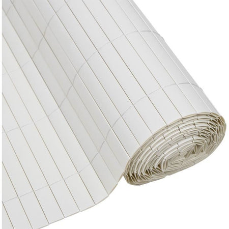 Biombo de caa de PVC de doble cara - NATURE - 1 x 3 m - 1600 g/m - Opaco 4/5 - Anti-UV - Blanco