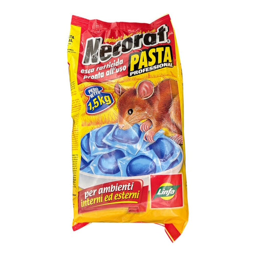 Necorat Pasta Professional Kg.1,5 Esca Ratticida Pronta All’Uso Linfa