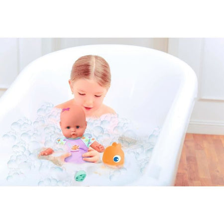 Bambola e il suo pesce - GPTOYS - NENUCO - Il mio primo bagnetto - NFN88 - 35 cm - Dai 10 mesi