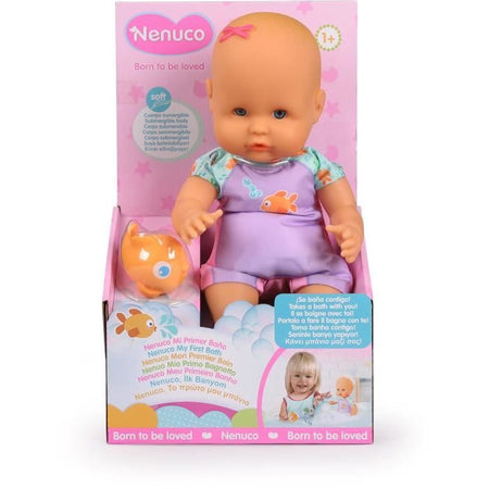 Bambola e il suo pesce - GPTOYS - NENUCO - Il mio primo bagnetto - NFN88 - 35 cm - Dai 10 mesi