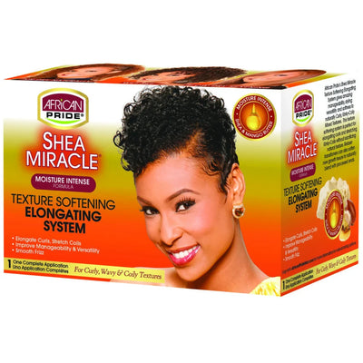 AFRICAN PRIDE SHEA BUTTER MIRACLE TEXTURE SOFTENING ELONGATING SYSTEM FOR CURLY,WAVY &COILY STIRAGGIO PER CAPELLI