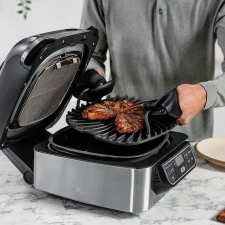 NINJA FOODI AG301EU - Grill da interno - Tecnologia Cyclonic Air - 5 modalità di cottura preprogrammate - Fino a 265 - 1760W