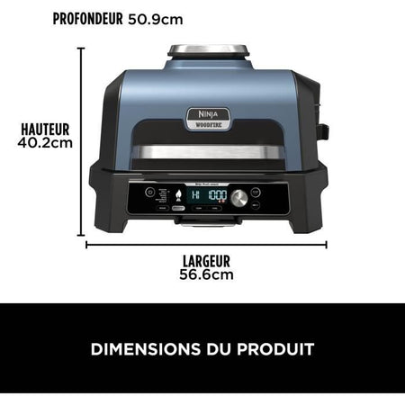 Barbecue elettrico con affumicatore e termosonda - NINJA - Woodfire Pro Connect XL - OG901EU - Pellet per legna da ardere