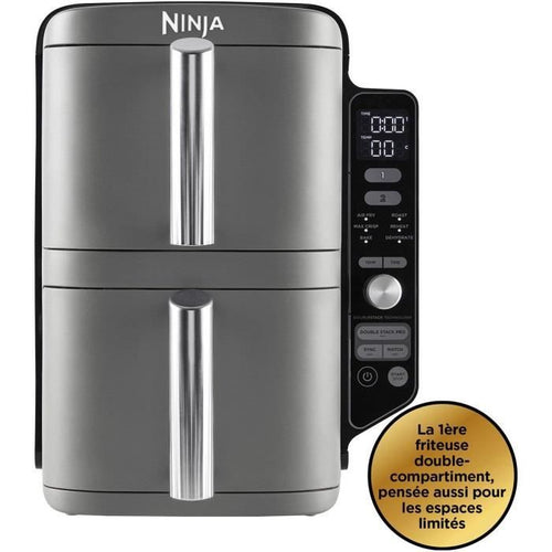 Friggitrice senza olio NINJA Foodi - Double Stack SL400EU - 9,5 L - 2 cassetti cottura indipendenti - 6 modalità di cottura - 2470W
