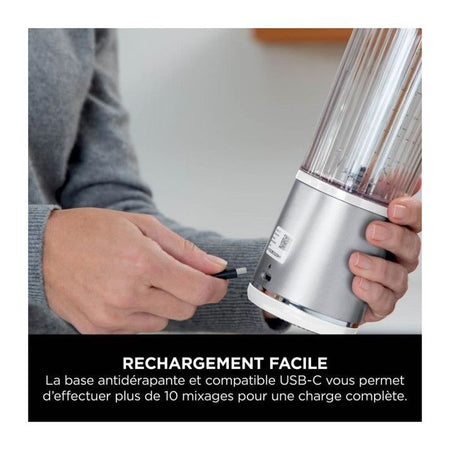 Frullatore portatile Ninja Blast - BC150EUWH - Ciotola da 530 ml - Durata della batteria 2 ore - Senza fili - Senza BPA - Bianco