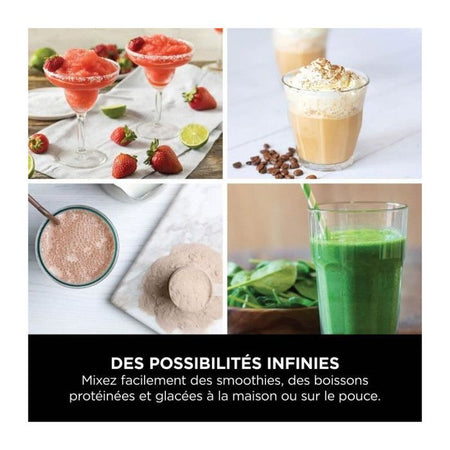 Frullatore portatile Ninja Blast - BC150EUWH - Ciotola da 530 ml - Durata della batteria 2 ore - Senza fili - Senza BPA - Bianco