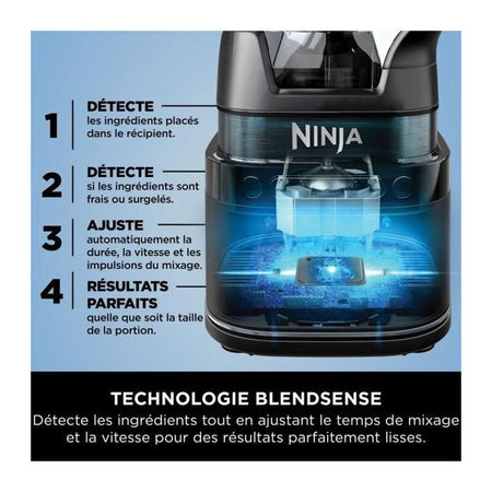 Frullatore professionale NINJA Detect Power TB201EU - Brocca da 2 litri - 1200 W - Nero e argento - 15 modalità - TB201EU