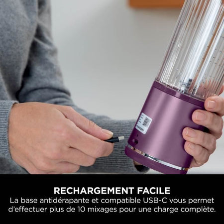 Frullatore portatile Ninja Blast - BC150EUPR - Ciotola da 530 ml - Durata della batteria 2 ore - Senza fili - Senza BPA - Viola