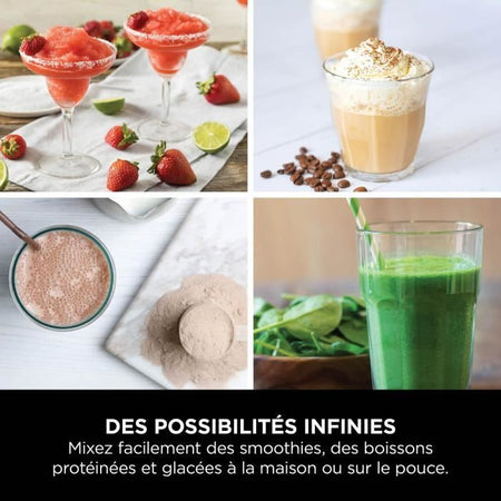 Frullatore portatile Ninja Blast - BC150EUPR - Ciotola da 530 ml - Durata della batteria 2 ore - Senza fili - Senza BPA - Viola