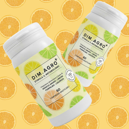 DimAgro Integratore Dimagrante Naturale – Brucia Grassi e Stimola il Metabolismo – Con Arancio Amaro, Limone, Pompelmo e Liquirizia – 180 Compresse Masticabili