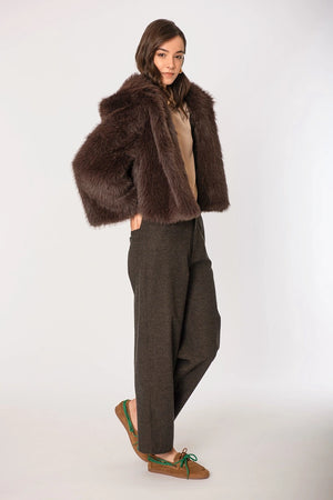 NO-NA' | Pelliccia ecologica con cappuccio