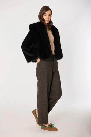 NO-NA' | Pelliccia ecologica con cappuccio