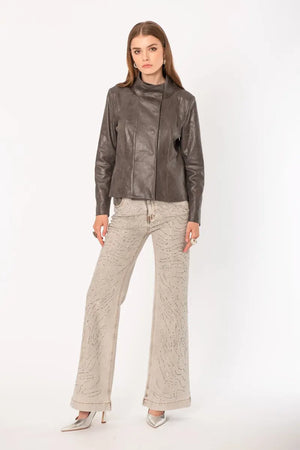 NO-NA' | Giacca in ecopelle con automatici