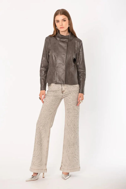 NO-NA' | Giacca in ecopelle con automatici