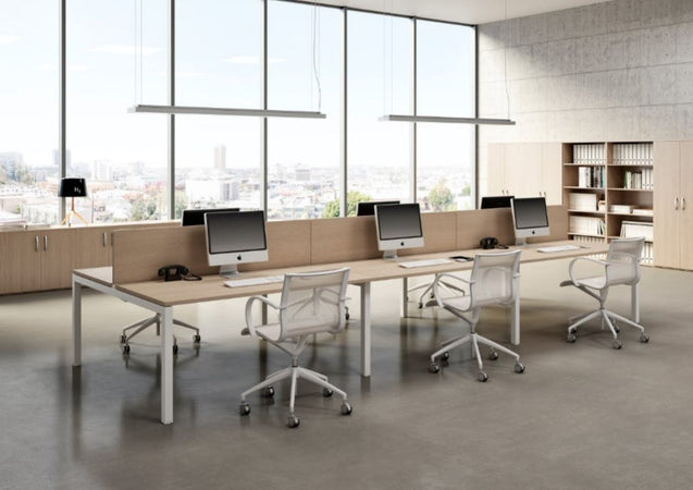 Scrivania da ufficio con due postazioni operative contrapposte cm. 140/160/180x168x73h