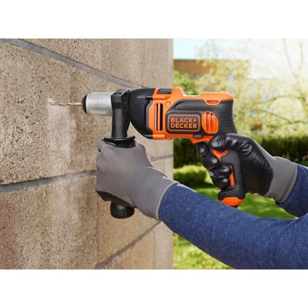 BLACK + DECKER BEH850-QS Trapano a percussione a filo - 850W - 54.400 cps/min - Guida di profondità - Impugnatura laterale