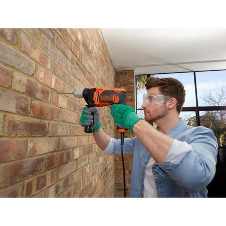 BLACK + DECKER BEH850-QS Trapano a percussione a filo - 850W - 54.400 cps/min - Guida di profondità - Impugnatura laterale