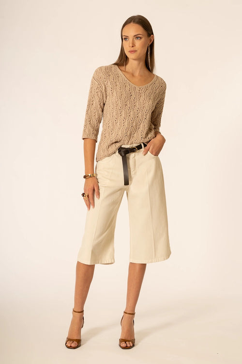 Maglia donna crochet scollo a V | NO-NA'
