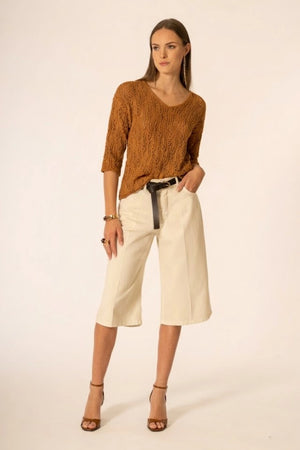 Maglia donna crochet scollo a V | NO-NA'