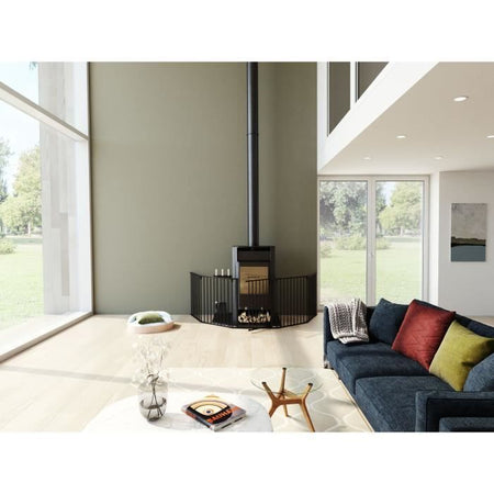 NORDLINGER PRO Parafuoco pieghevole con cancelletto - protezione antincendio per camini e stufe