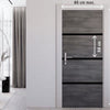 Kit de Renovación para Puerta Interior - NORDLINGER PRO - 4 Hojas 85 x 50 cm y 3 Perfiles Negros 85 x 2 cm - Gris gata