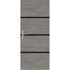 Kit de Renovación para Puerta Interior - NORDLINGER PRO - 4 Hojas 85 x 50 cm y 3 Perfiles Negros 85 x 2 cm - Gris gata